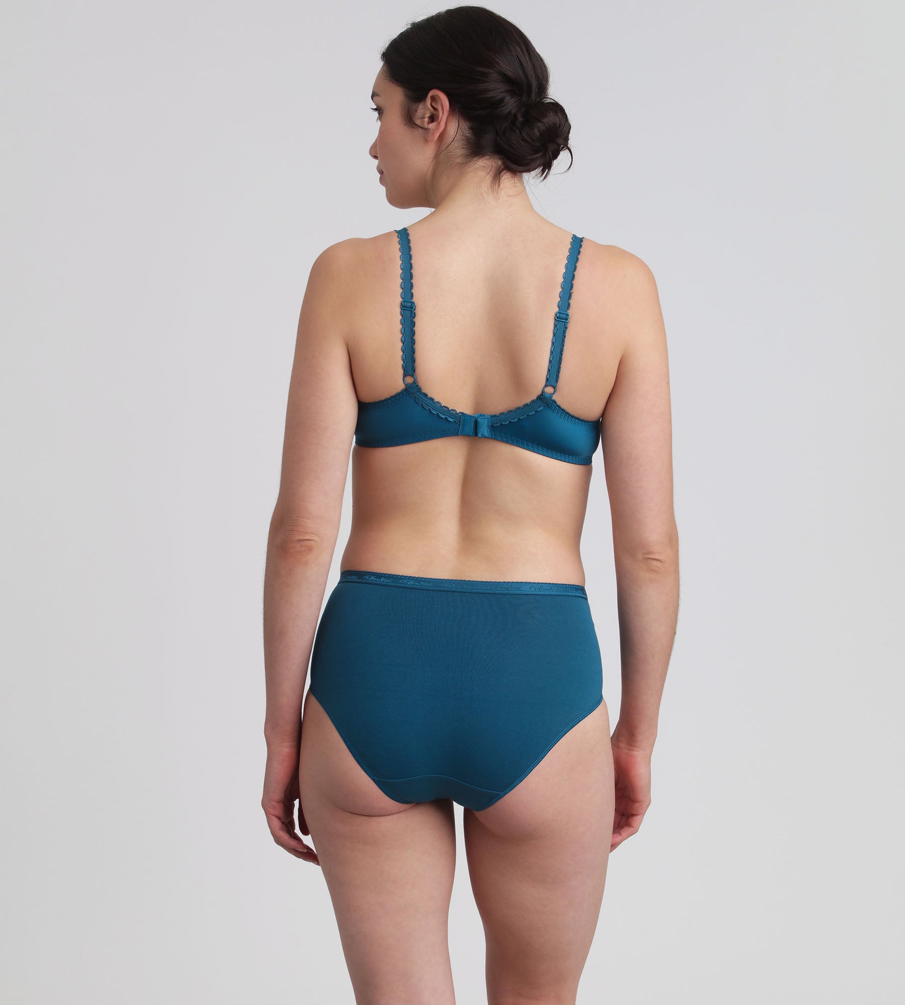 Playtex® Pack of 3 midi knickers in black cherry, Magical forest and Green velvet Organic Cotton