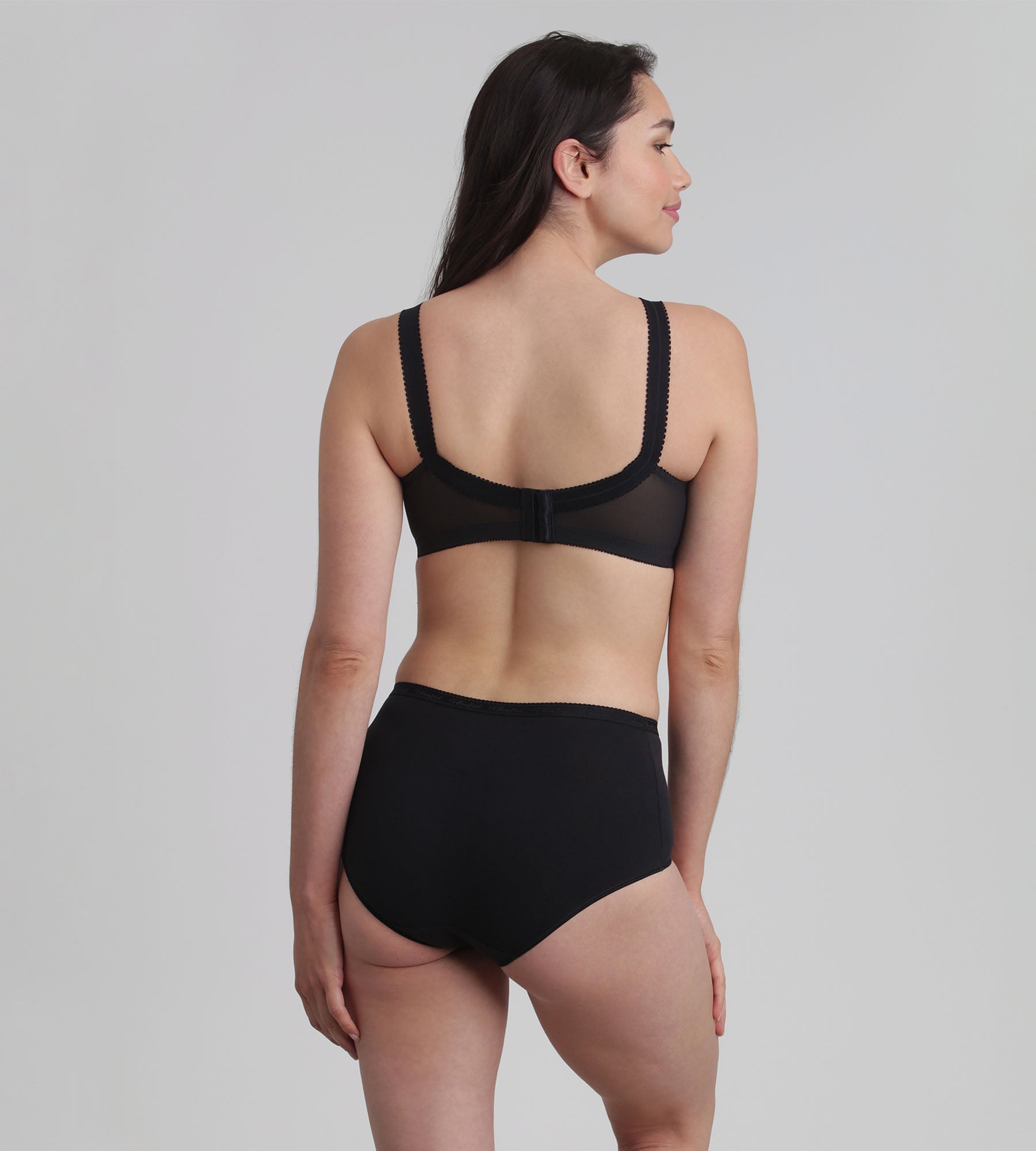 Playtex® Pack of 3 full knickers in black Organic Cotton