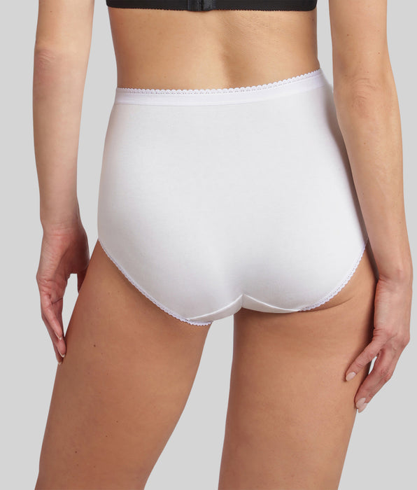 Playtex® Pack of 3 full knickers in cobalt blue, white and pastel floral print Cotton Stretch