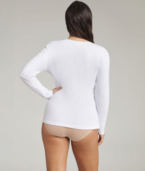 Long-sleeved t-shirt in white Thermal Natural
