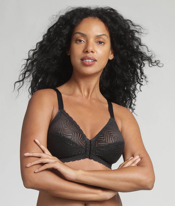 Playtex® Non-wired front closure bra in black Ideal Posture