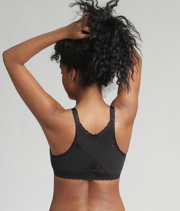Playtex® Non-wired front closure bra in black Ideal Posture