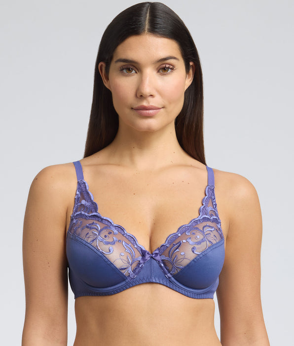 Playtex® Underwired bra in cobalt blue Essential Elegance Embroidery