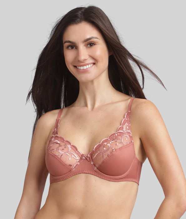 Playtex® Underwired bra in cinnamon Essential Elegance Embroidery