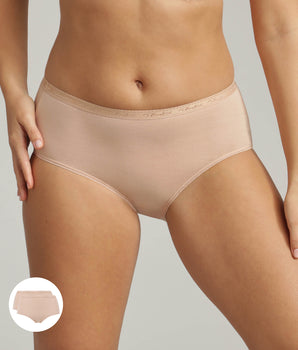 Pack of 2 midi knickers in beige Organic Cotton