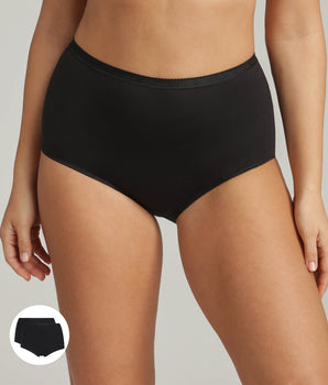 Pack of 2 full knickers in black Organic Cotton