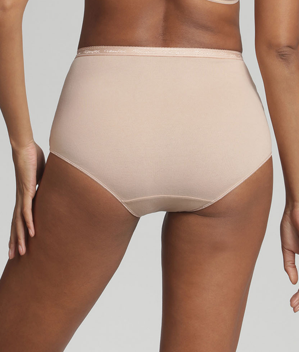 Playtex® Lot de 2 culottes taille haute beiges Coton Bio