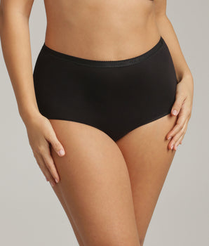 Pack of 3 full knickers in black Organic Cotton
