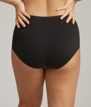 Pack of 3 full knickers in black Organic Cotton