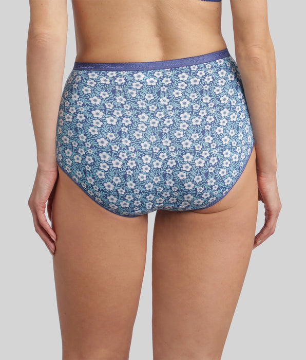 Playtex® Pack of 3 full knickers in cobalt blue, orchid pink and azure print Organic Cotton