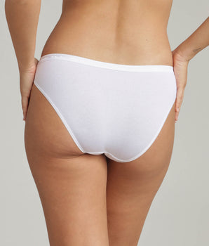 Pack of 2 high leg knickers in white Organic Cotton