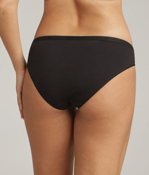 Pack of 2 high leg knickers in black Organic Cotton