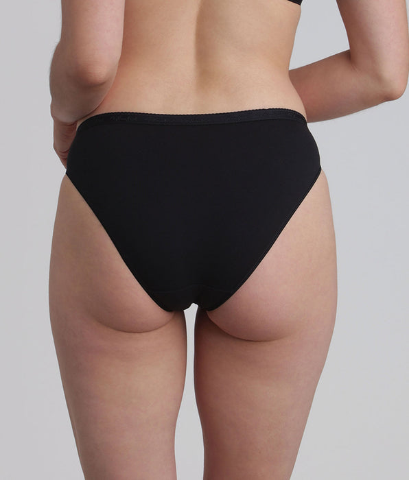 Playtex® Pack of 2 high leg knickers in black Organic Cotton