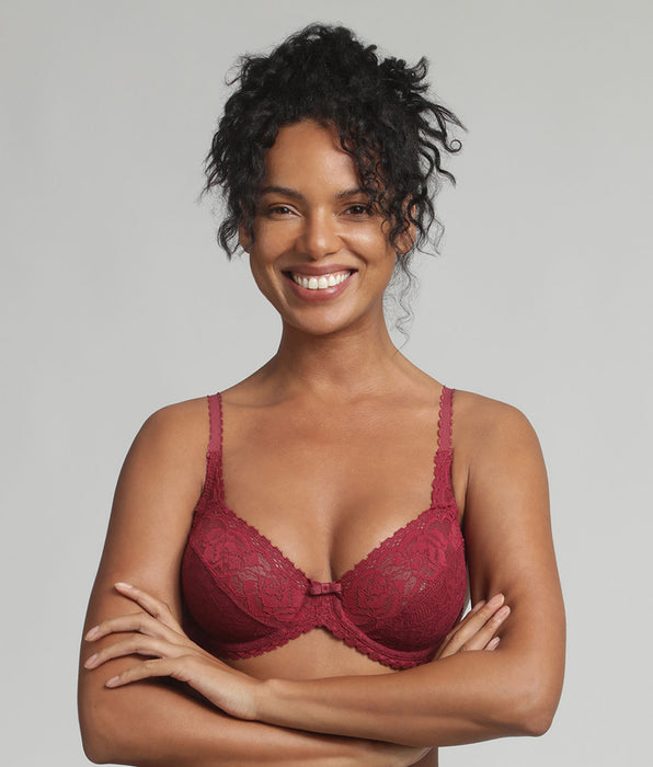 Playtex® Underwired bra in black cherry Flower Elegance Recycled