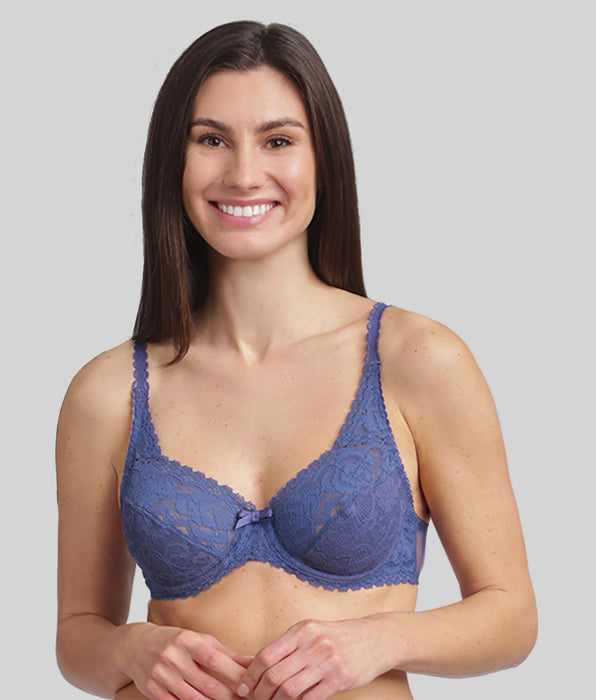 Playtex® Soutien-gorge emboîtant avec armatures bleu cobalt Flower Elegance Recyclé