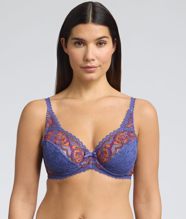 Playtex® Underwired bra in blue and red Flower Elegance Recycled