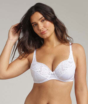 Underwired bra in white Flower Elegance Micro Recycled