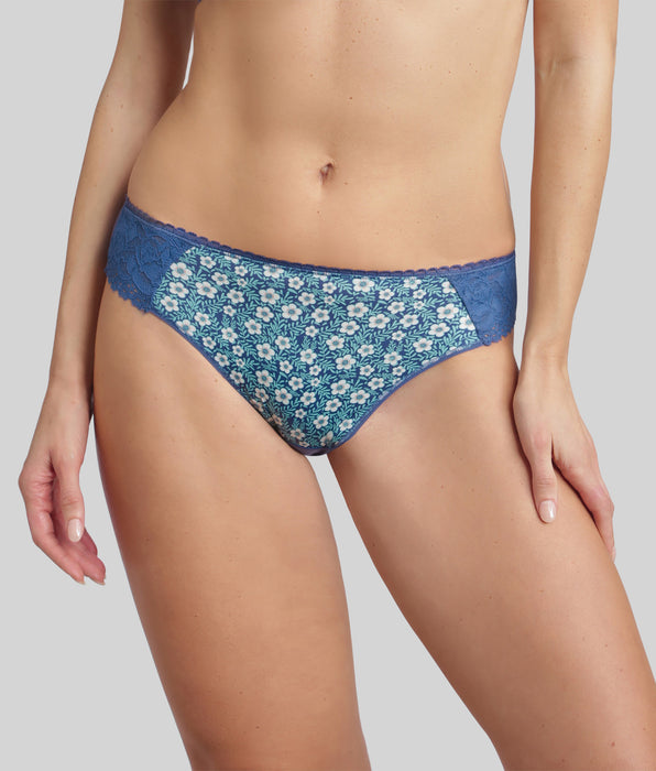 Playtex® Midi knickers in azure blue Flower Elegance Micro Recycled