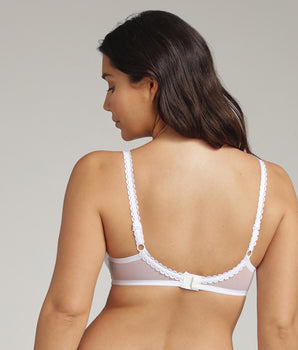 Spacer bra in white Flower Elegance Recycled