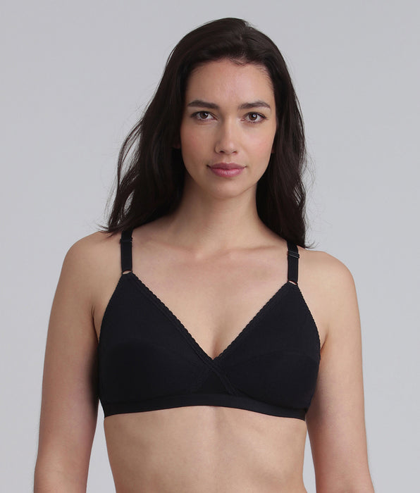 Playtex® Non-wired bra in black Essential Support Cotton