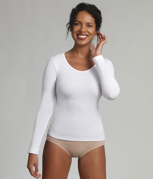 Long-sleeved t-shirt in white Cotton Liberty
