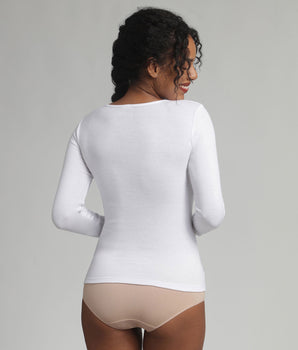 Long-sleeved t-shirt in white Cotton Liberty
