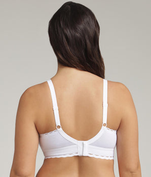 Non-wired bra in white Recycled Classic Cotton Support